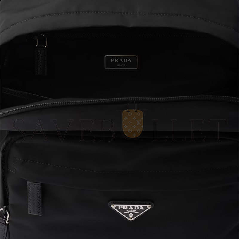 Pra*a re-nylon and saffiano leather backpack 2vz048 (43.5*31*20cm)